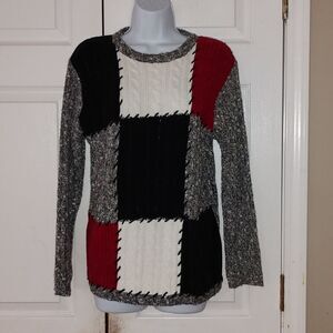Company Collection red black white block sweater  Sz S